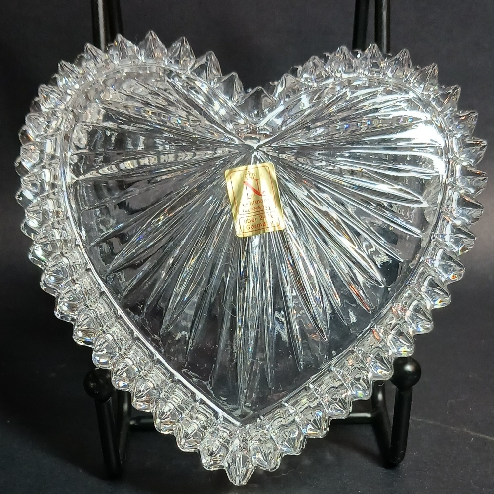 NACHTMANN Trinket Box HEART Shaped  Crystal Jewelry Dish Vintage
